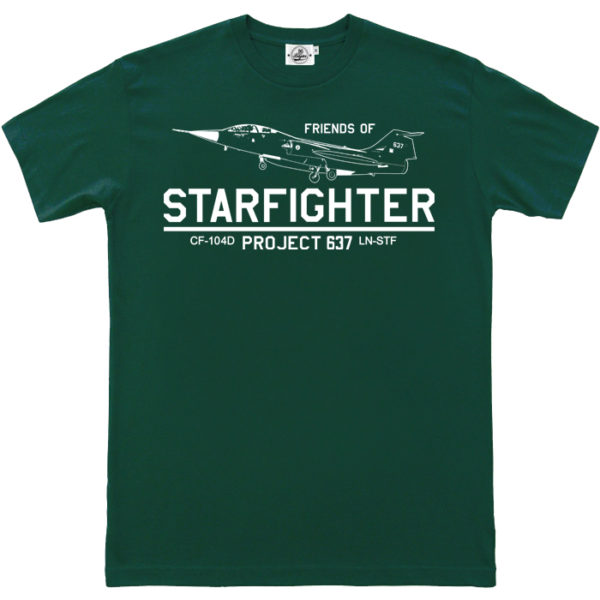 friends of starfighter army green tee