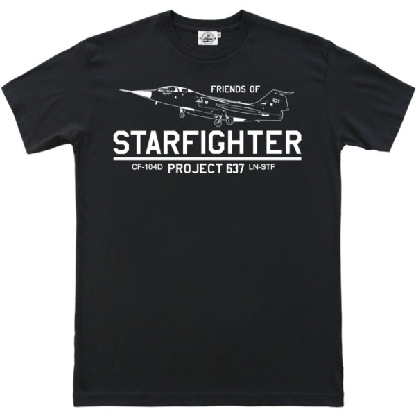 friends of starfighter black tee