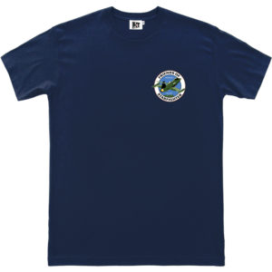 navy blue tee fos logo left chest